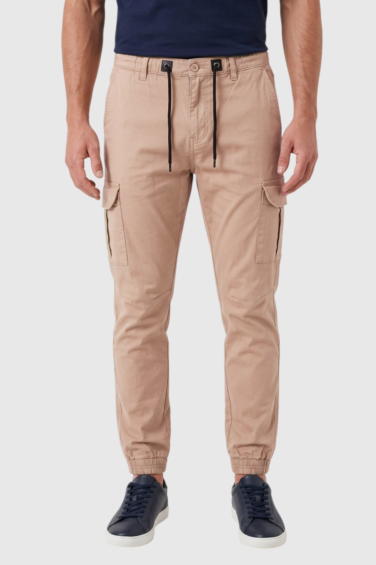 DeepSEA Erkek Slim Fit Likralı Kargo Jogger Pantolon – İpli Bel Lastikli Paça 1601569