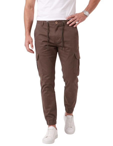 DeepSEA Erkek Slim Fit Likralı Kargo Jogger Pantolon – İpli Bel Lastikli Paça 1601569