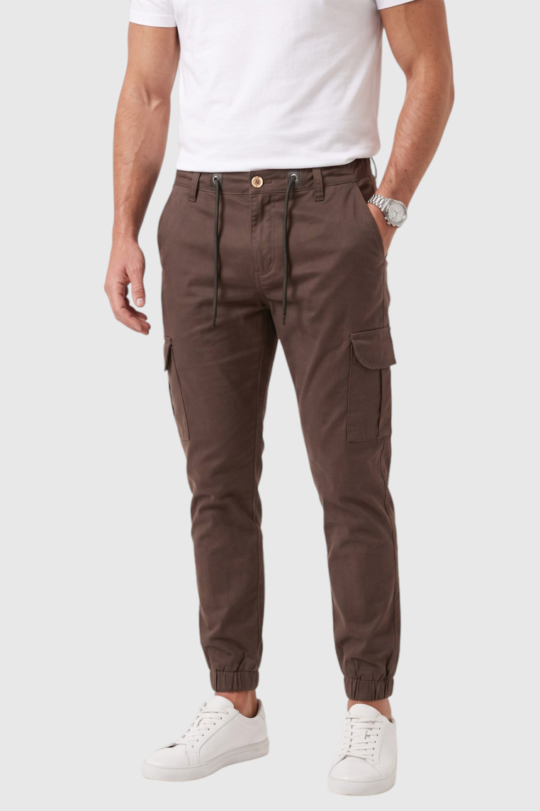 DeepSEA Erkek Slim Fit Likralı Kargo Jogger Pantolon – İpli Bel Lastikli Paça 1601569