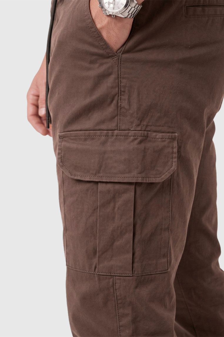 DeepSEA Erkek Slim Fit Likralı Kargo Jogger Pantolon – İpli Bel Lastikli Paça 1601569