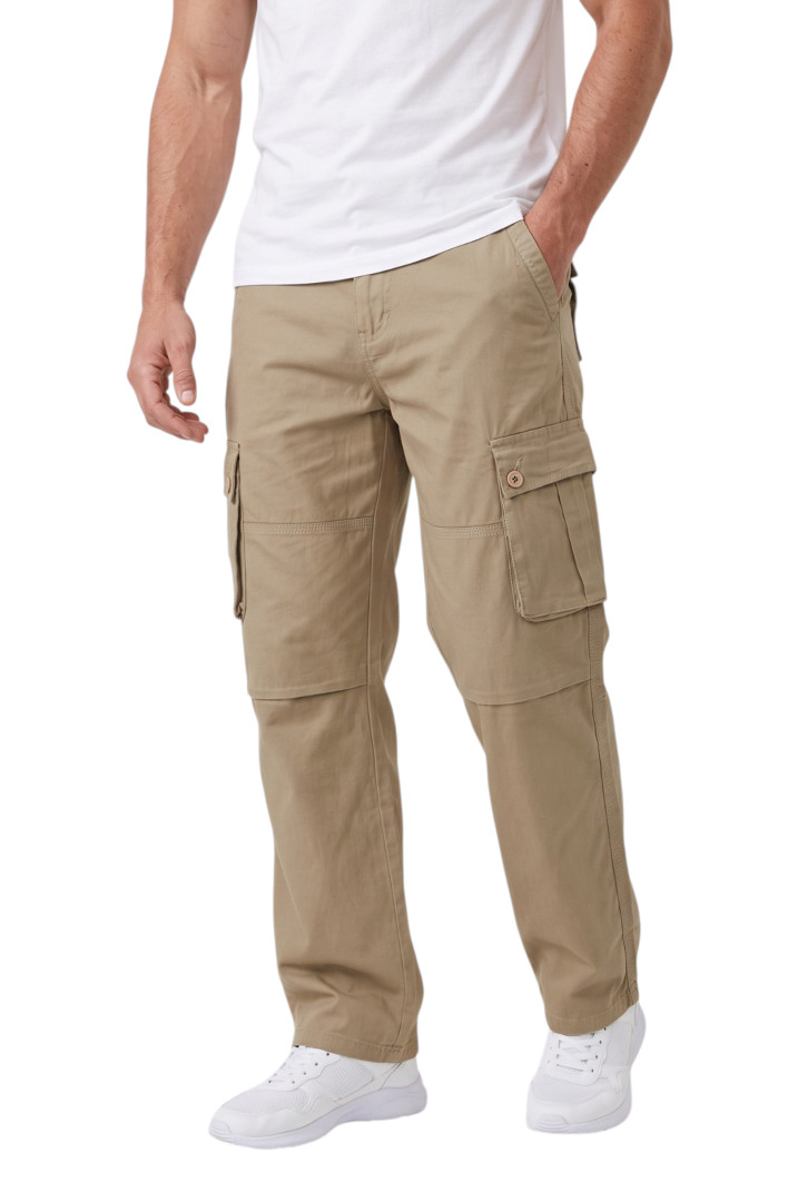 DeepSEA Erkek Relaxed Fit Bol Kesim Likralı Outdoor Kargo Pantolon – Çok Cepli Geniş Paça 1705421 2