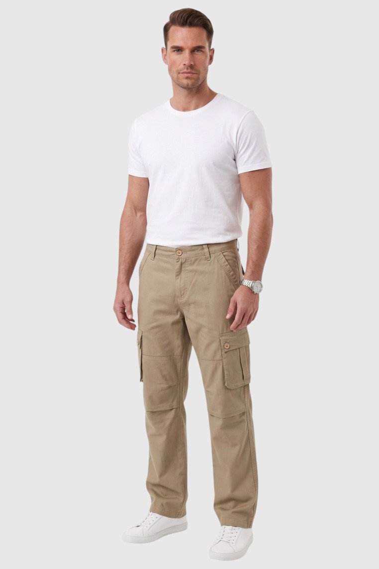 DeepSEA Erkek Relaxed Fit Bol Kesim Likralı Outdoor Kargo Pantolon – Çok Cepli Geniş Paça 1705421