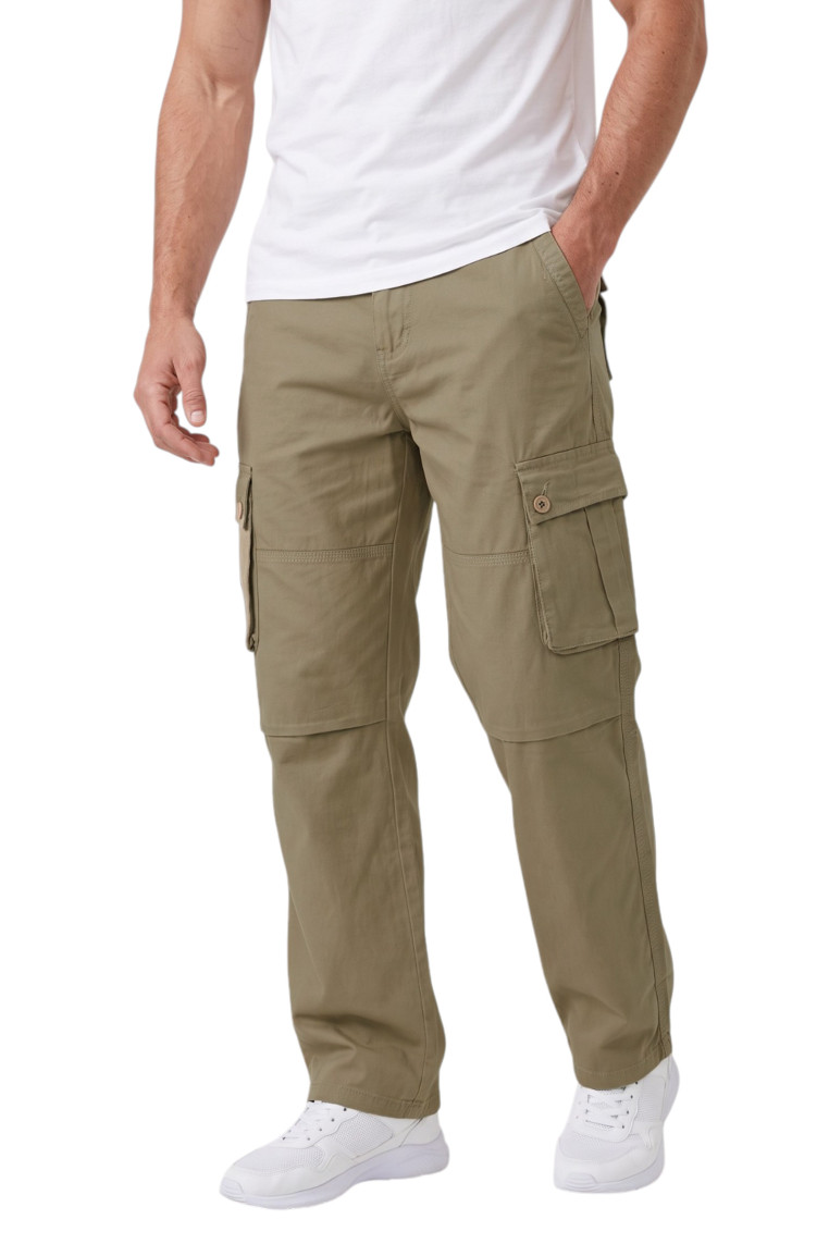 DeepSEA Erkek Relaxed Fit Bol Kesim Likralı Outdoor Kargo Pantolon – Çok Cepli Geniş Paça 1705421