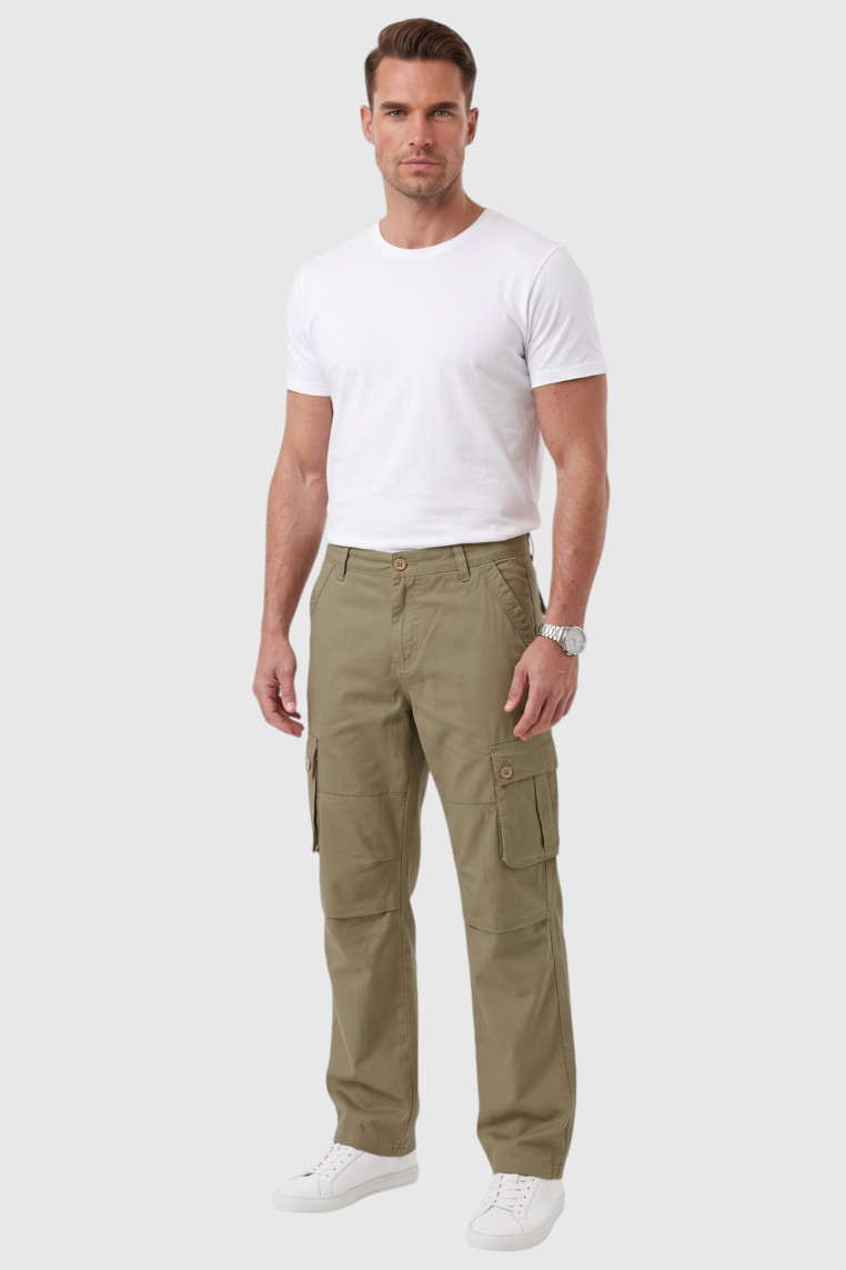 DeepSEA Erkek Relaxed Fit Bol Kesim Likralı Outdoor Kargo Pantolon – Çok Cepli Geniş Paça 1705421