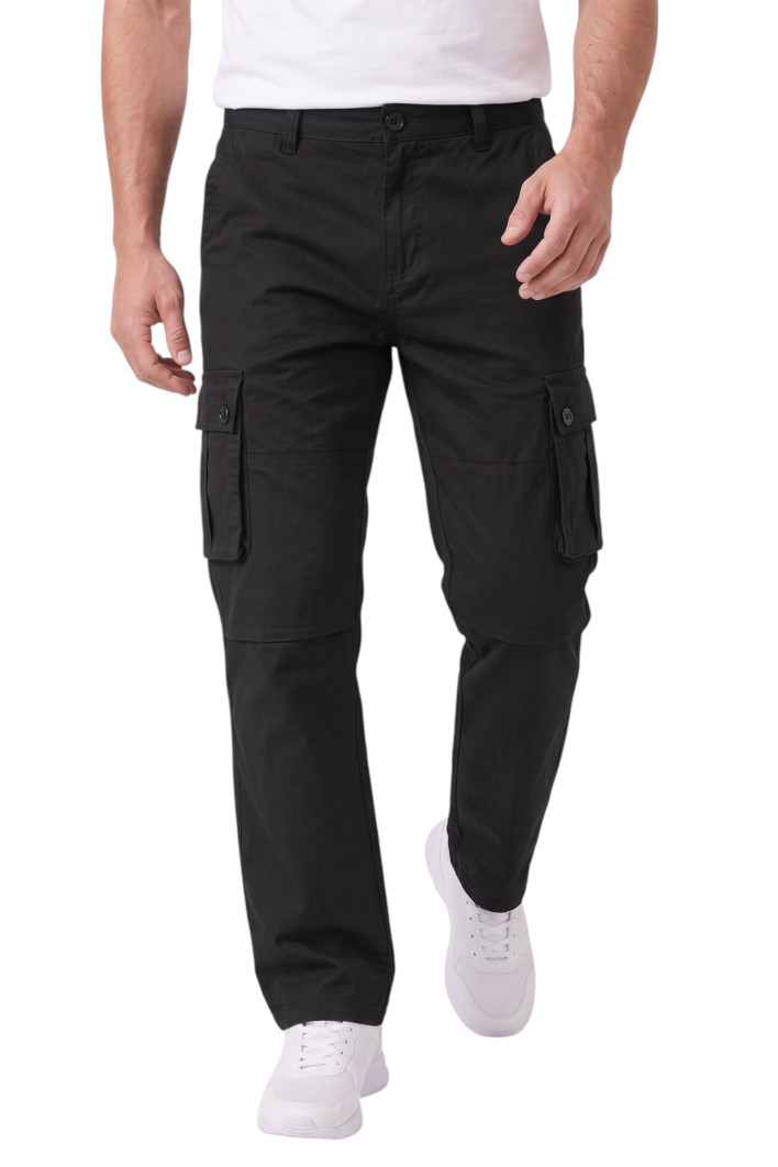 DeepSEA Erkek Relaxed Fit Bol Kesim Likralı Outdoor Kargo Pantolon – Çok Cepli Geniş Paça 1705421 2