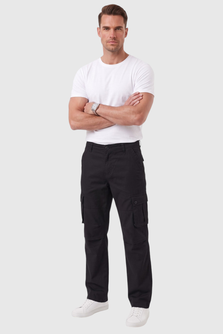 DeepSEA Erkek Relaxed Fit Bol Kesim Likralı Outdoor Kargo Pantolon – Çok Cepli Geniş Paça 1705421