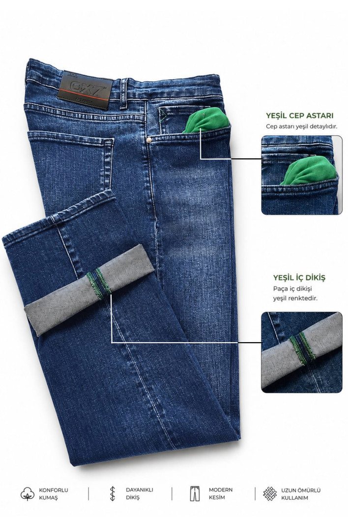 DeepSEA Erkek Slim Fit Dar Kesim Likralı Kot Pantolon – Dar Paça İnce Esnek Jean 2608306 2