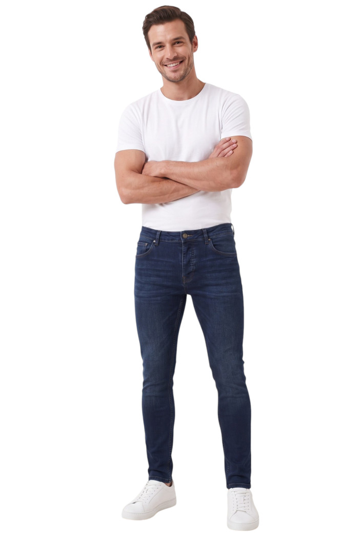 DeepSEA Erkek Slim Fit Dar Kesim Likralı Kot Pantolon – Dar Paça İnce Esnek Jean 2608306 2