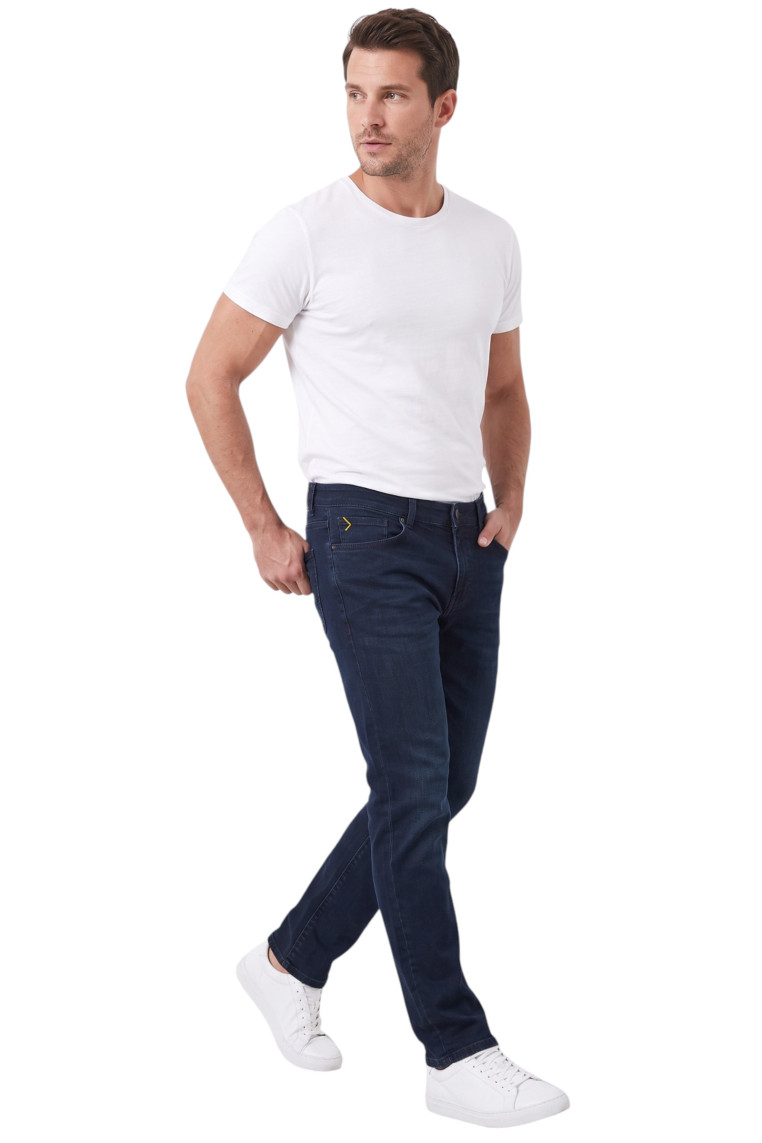 DeepSEA Erkek Regular Fit Standart Kesim Likralı Taşlanmış Kot Pantolon – Esnek Pamuklu Jean 2600982