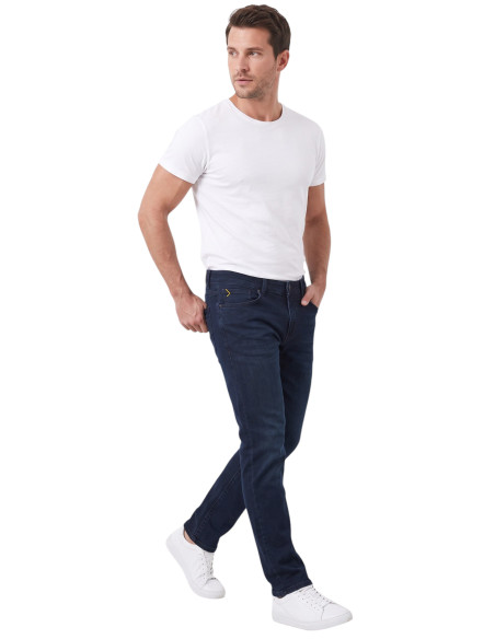 DeepSEA Erkek Regular Fit Standart Kesim Likralı Taşlanmış Kot Pantolon – Esnek Pamuklu Jean 2600982