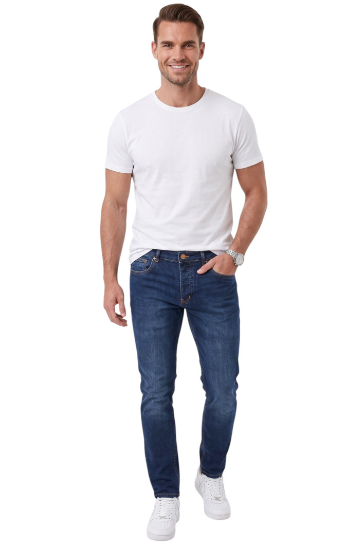 DeepSEA Erkek Slim Fit Dar Kesim Likralı Kot Pantolon – Dar Paça İnce Esnek Jean 2608306 2