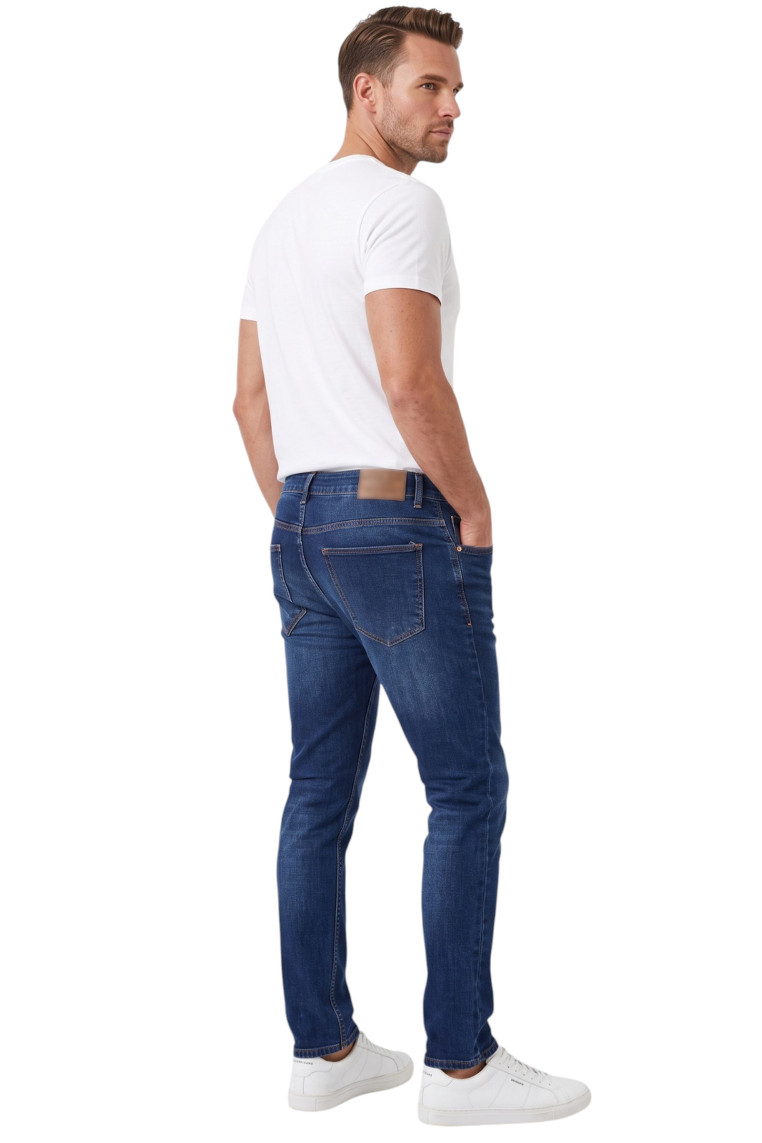 DeepSEA Erkek Slim Fit Likralı Taşlanmış Jean – Yumuşak Dokulu Esnek Dar Paça Kot Pantolon 2602093