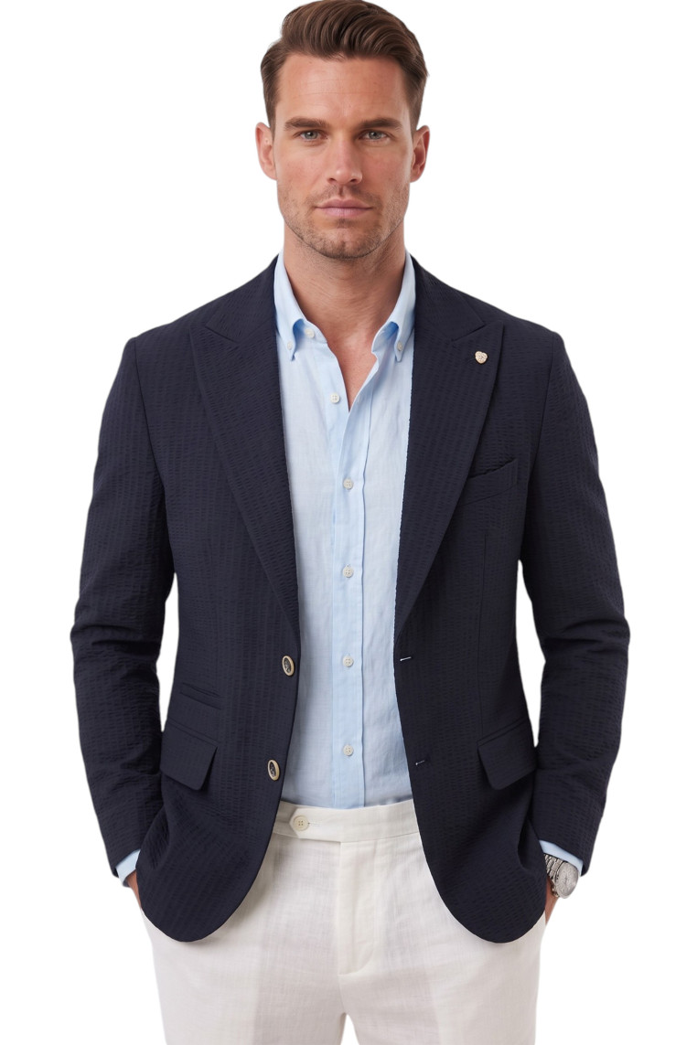 DeepSEA Slim Fit Blazer Ceket – Likralı Çift Yırtmaç Dokulu Premium Ceket 2600776