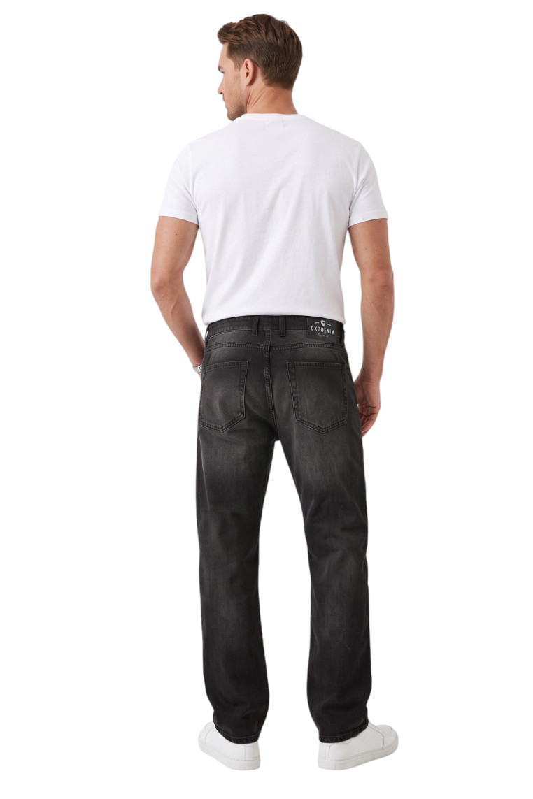 DeepSEA Erkek Yıkamalı Baggy Fit Likralı Bol Kesim Geniş Paça Jean Kot Pantolon 2600061