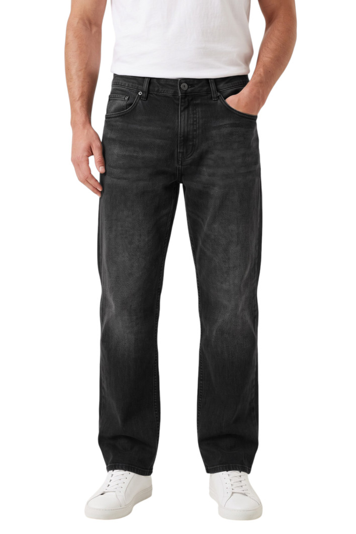 DeepSEA Erkek Yıkamalı Baggy Fit Likralı Bol Kesim Geniş Paça Jean Kot Pantolon 2600061 2