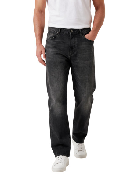 DeepSEA Erkek Baggy Fit Likralı Kot Pantolon – Bol Kesim Geniş Paça Taşlanmış Jean 2600058