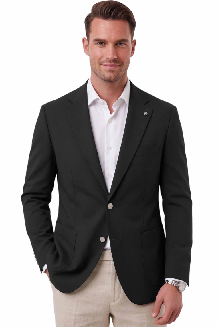 DeepSEA Erkek Slim Fit Likralı Blazer Ceket – Metal Düğmeli Torba Cepli Spor Ceket 2600828