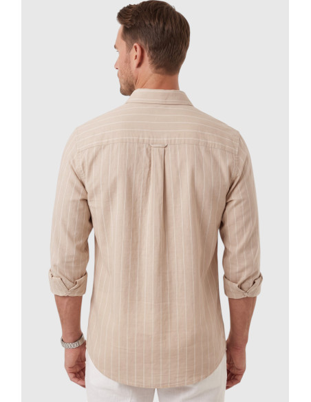 DeepSEA Erkek Slim Fit Çizgi Dokulu Uzun Kollu Gömlek 2600002