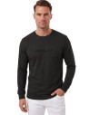 DeepSEA Erkek %95 Pamuk Slim Fit Kesik Açık Yaka Likralı Penye Sweatshirt Oval Kesim 2602299