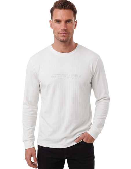 DeepSEA Erkek %95 Pamuk Slim Fit Kesik Açık Yaka Likralı Penye Sweatshirt Oval Kesim 2602299