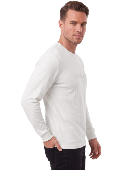 DeepSEA Erkek %95 Pamuk Slim Fit Kesik Açık Yaka Likralı Penye Sweatshirt Oval Kesim 2602299
