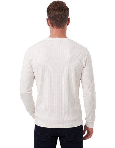 DeepSEA Erkek %95 Pamuk Slim Fit Kesik Açık Yaka Likralı Penye Sweatshirt Oval Kesim 2602299