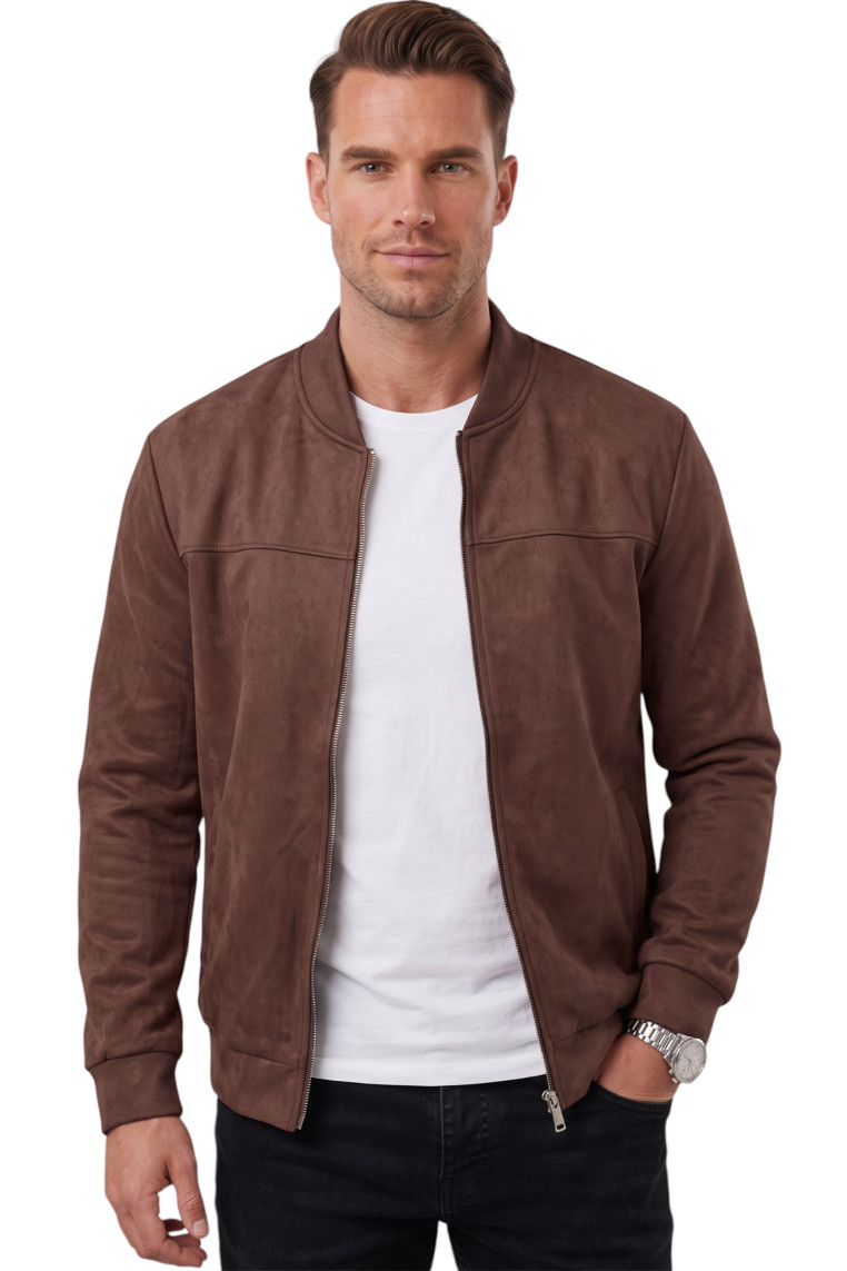 DeepSEA Erkek Slim Fit Likralı Süet Ceket – Kırışmayan Ütü Gerektirmeyen Mevsimlik Mont 2504334