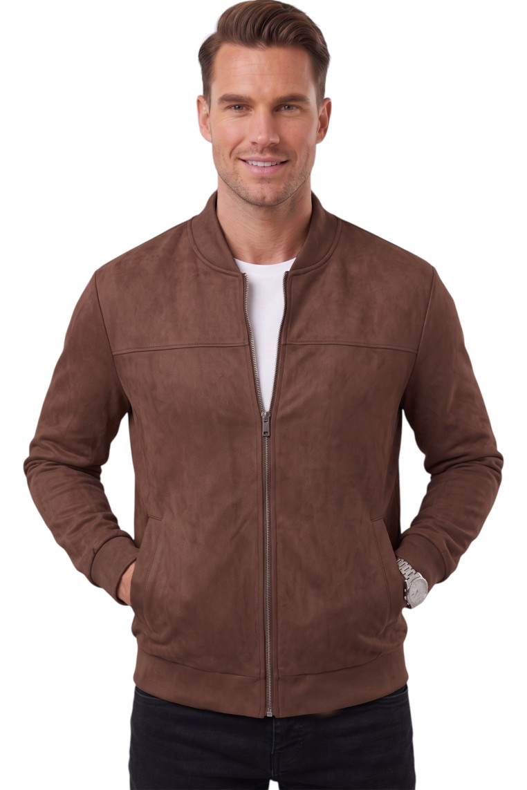 DeepSEA Erkek Slim Fit Likralı Süet Ceket – Kırışmayan Ütü Gerektirmeyen Mevsimlik Mont 2504334