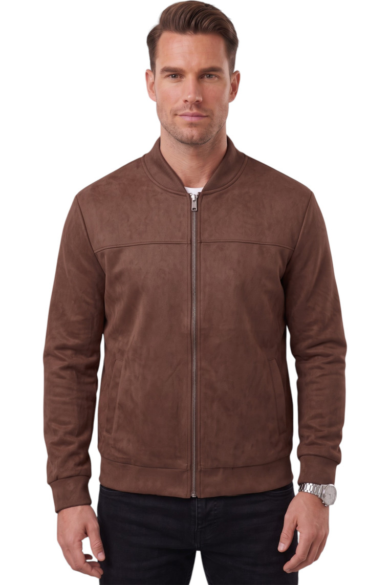 DeepSEA Erkek Slim Fit Likralı Süet Ceket – Kırışmayan Ütü Gerektirmeyen Mevsimlik Mont 2504334