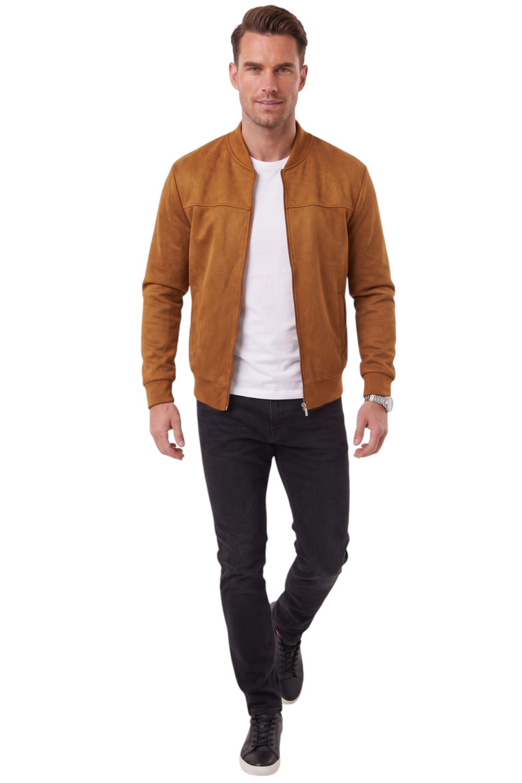 DeepSEA Erkek Slim Fit Likralı Süet Ceket – Kırışmayan Ütü Gerektirmeyen Mevsimlik Mont 2504334