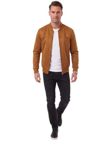 DeepSEA Erkek Slim Fit Likralı Süet Ceket – Kırışmayan Ütü Gerektirmeyen Mevsimlik Mont 2504334