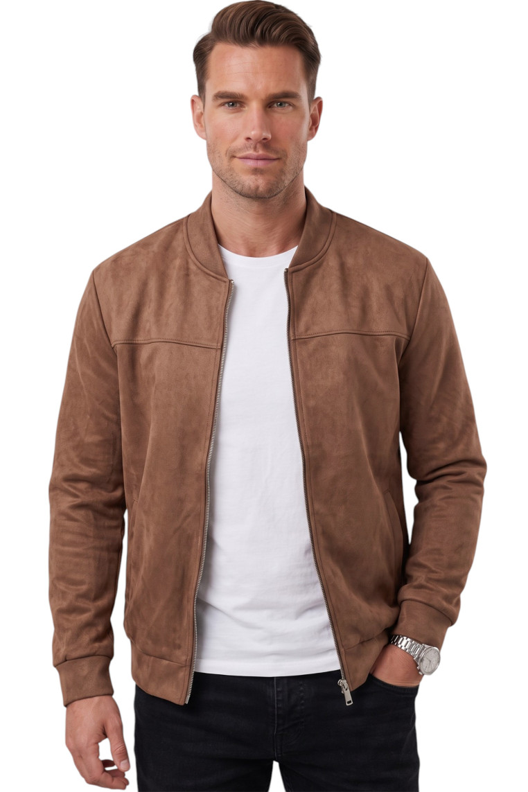 DeepSEA Erkek Slim Fit Likralı Süet Ceket – Kırışmayan Ütü Gerektirmeyen Mevsimlik Mont 2504334