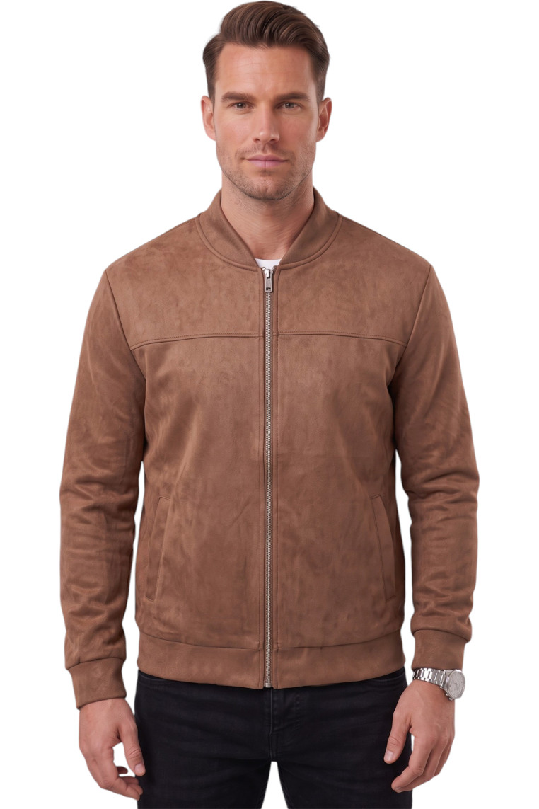 DeepSEA Erkek Slim Fit Likralı Süet Ceket – Kırışmayan Ütü Gerektirmeyen Mevsimlik Mont 2504334