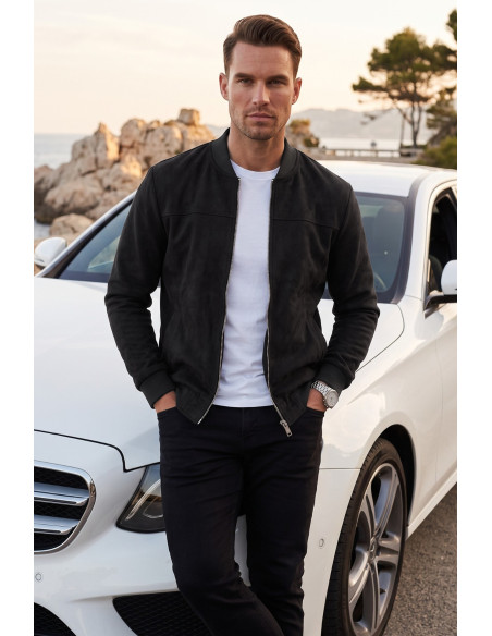 DeepSEA Erkek Slim Fit Likralı Süet Ceket – Kırışmayan Ütü Gerektirmeyen Mevsimlik Mont 2504334