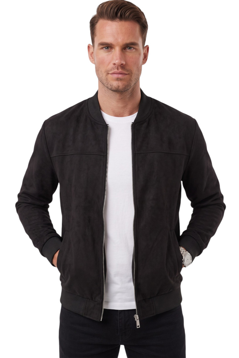 DeepSEA Erkek Slim Fit Likralı Süet Ceket – Kırışmayan Ütü Gerektirmeyen Mevsimlik Mont 2504334
