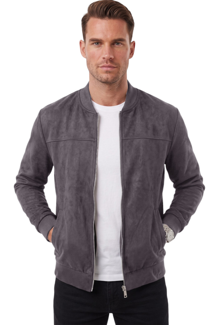 DeepSEA Erkek Slim Fit Likralı Süet Ceket – Kırışmayan Ütü Gerektirmeyen Mevsimlik Mont 2504334