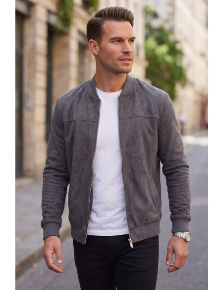 DeepSEA Erkek Slim Fit Likralı Süet Ceket – Kırışmayan Ütü Gerektirmeyen Mevsimlik Mont 2504334