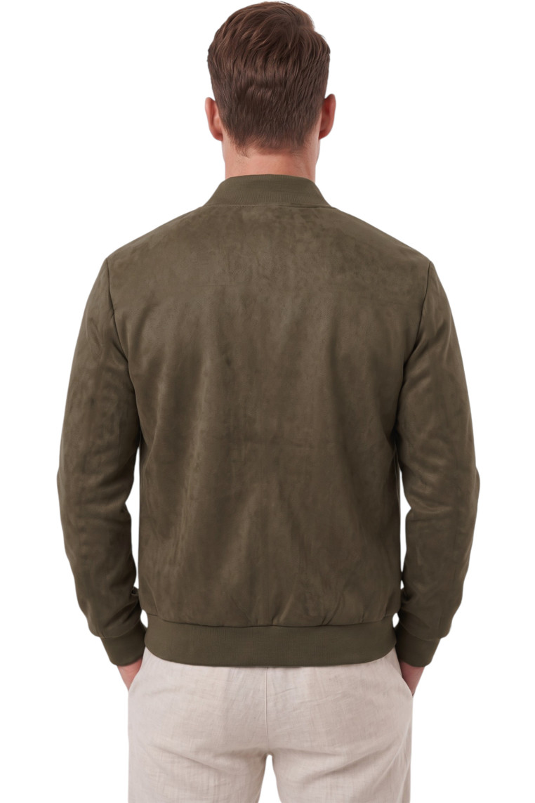 DeepSEA Erkek Slim Fit Likralı Süet Ceket – Kırışmayan Ütü Gerektirmeyen Mevsimlik Mont 2504334