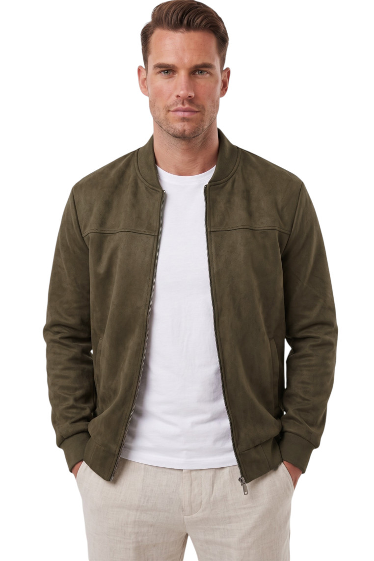 DeepSEA Erkek Slim Fit Likralı Süet Ceket – Kırışmayan Ütü Gerektirmeyen Mevsimlik Mont 2504334