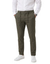 DeepSEA Erkek Slim Fit Çizgili Kumaş Pantolon – İpli Esnek Bel Likralı Spor Şık Pantolon 2700240