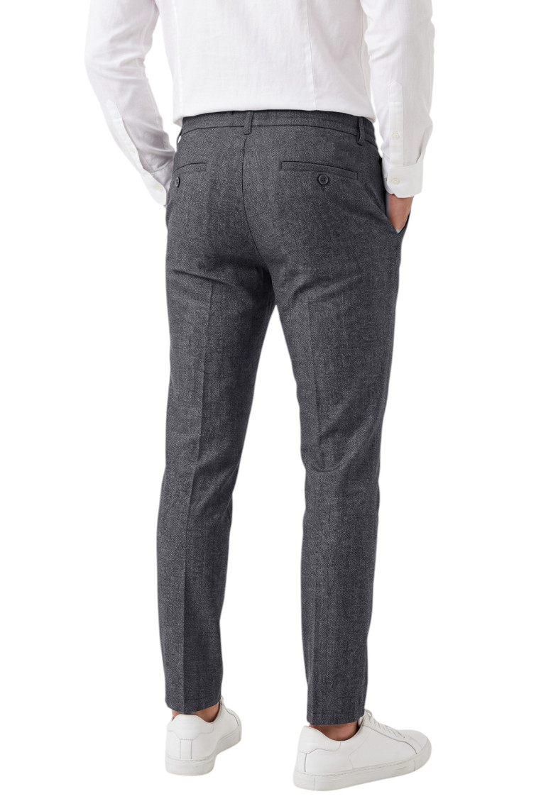 DeepSEA Erkek Slim Fit Kırçıllı Kumaş Pantolon – İpli Esnek Bel Likralı Spor Şık Pantolon 2700252