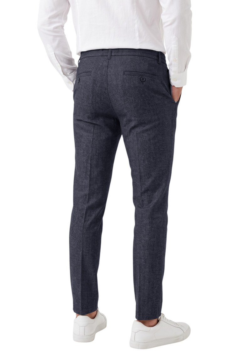 DeepSEA Erkek Slim Fit Kırçıllı Kumaş Pantolon – İpli Esnek Bel Likralı Spor Şık Pantolon 2700252