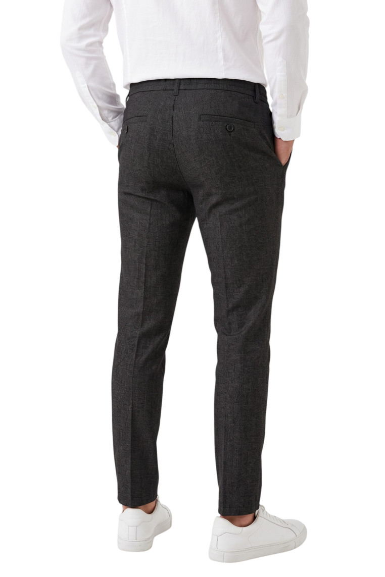 DeepSEA Erkek Slim Fit Kırçıllı Kumaş Pantolon – İpli Esnek Bel Likralı Spor Şık Pantolon 2700252
