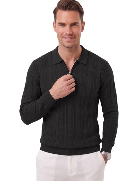 DeepSEA Erkek %95 Pamuk Slim Fit Kesik Açık Yaka Likralı Penye Sweatshirt Oval Kesim 2602299