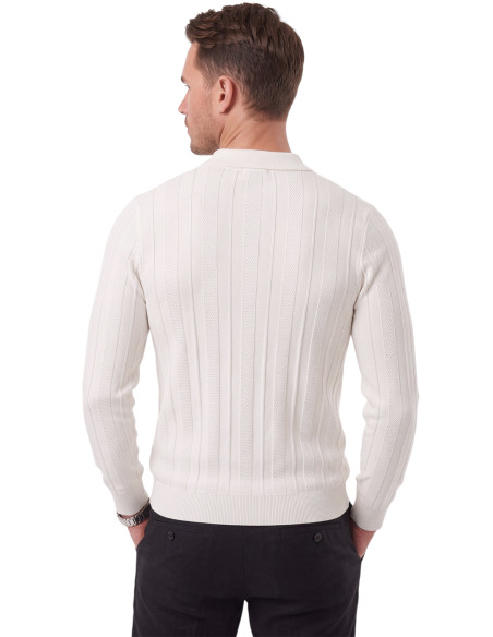 DeepSEA Erkek %95 Pamuk Slim Fit Kesik Açık Yaka Likralı Penye Sweatshirt Oval Kesim 2602299