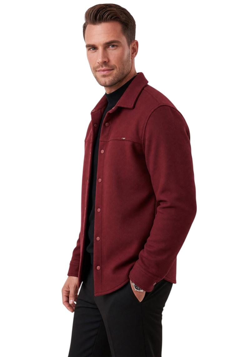 DeepSEA Erkek Regular Fit Likralı Kaşe Ceket – Yumuşak Dokulu Çıtçıtlı Cepsiz 2600760