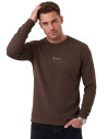 DeepSEA Erkek Slim Fit Likralı Çizgi Dokulu Sweatshirt – Bisiklet Yaka Nakışlı Spor Şık Sweat 2708518
