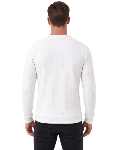 DeepSEA Erkek Slim Fit Jakar Dokulu Sweatshirt – Likralı Yumuşak Dokulu Bisiklet Yaka Nakışlı 2708516