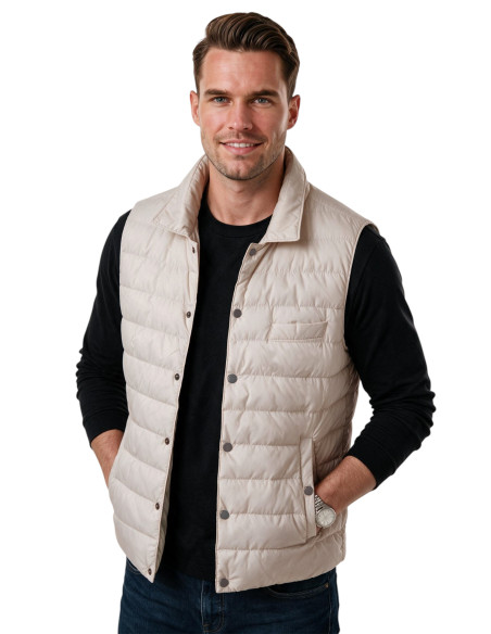 DeepSEA Erkek Slim Fit Su ve Rüzgar Geçirmez Şişme Yelek – Astarlı Dolgulu Dik Yaka Çıtçıtlı 2701708