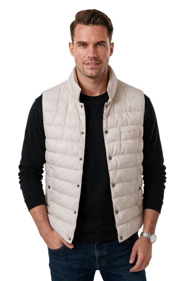 DeepSEA Erkek Slim Fit Su ve Rüzgar Geçirmez Şişme Yelek – Astarlı Dolgulu Dik Yaka Çıtçıtlı 2701708
